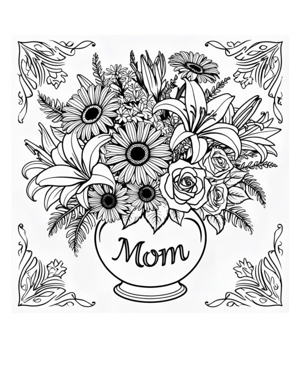 Mother’s Day Coloring Pages for African American Kids – 10 Printable PDF & SVG Files – Black Mom & Me ZIP Bundle - Image 2