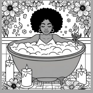 Mother’s Day Coloring Pages for African American Kids – 10 Printable PDF & SVG Files – Black Mom & Me ZIP Bundle