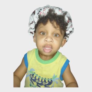 Black & Red  theme Reversible Satin Bonnet Set