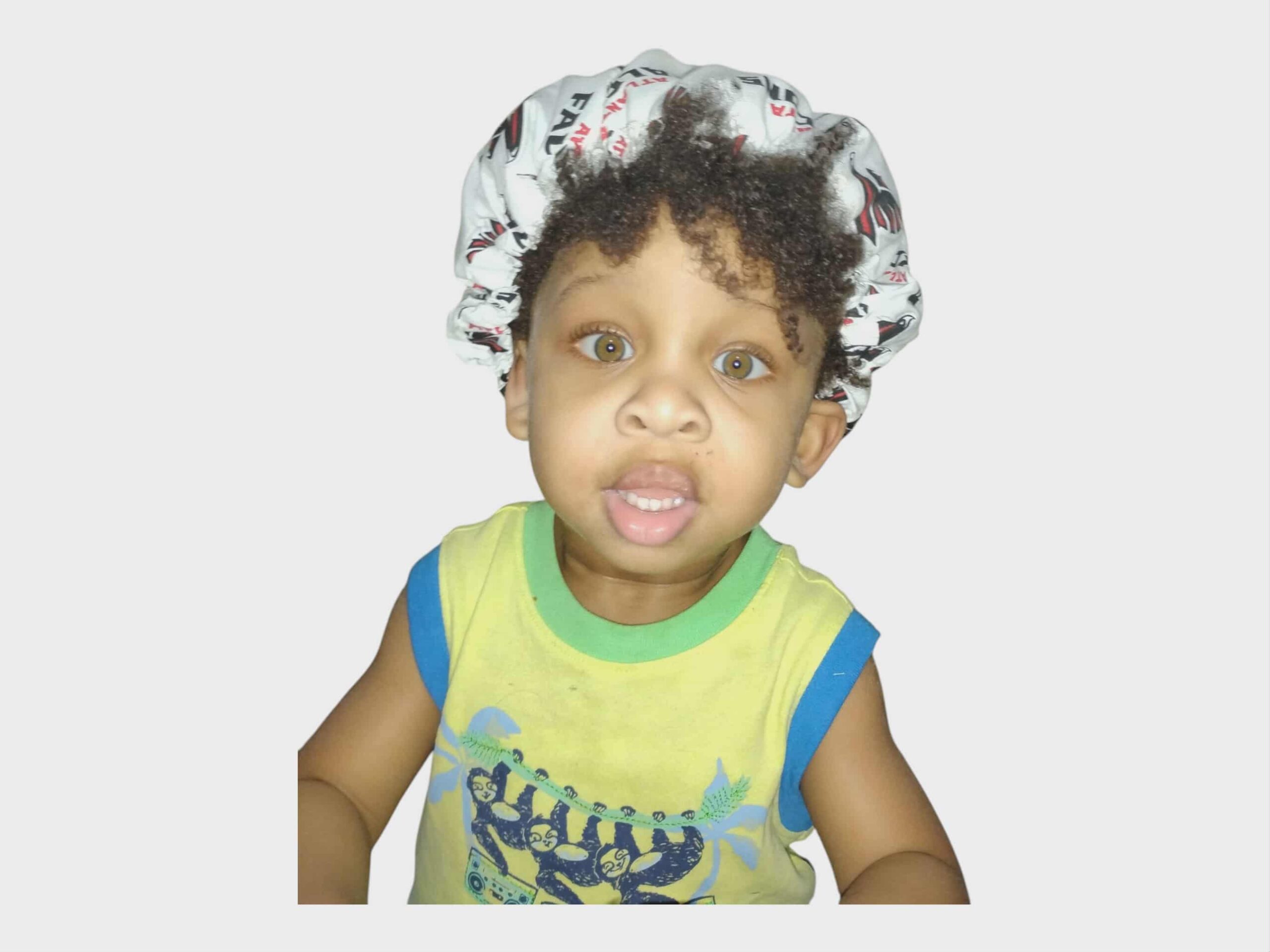 Black & Red theme Reversible Satin Bonnet Set