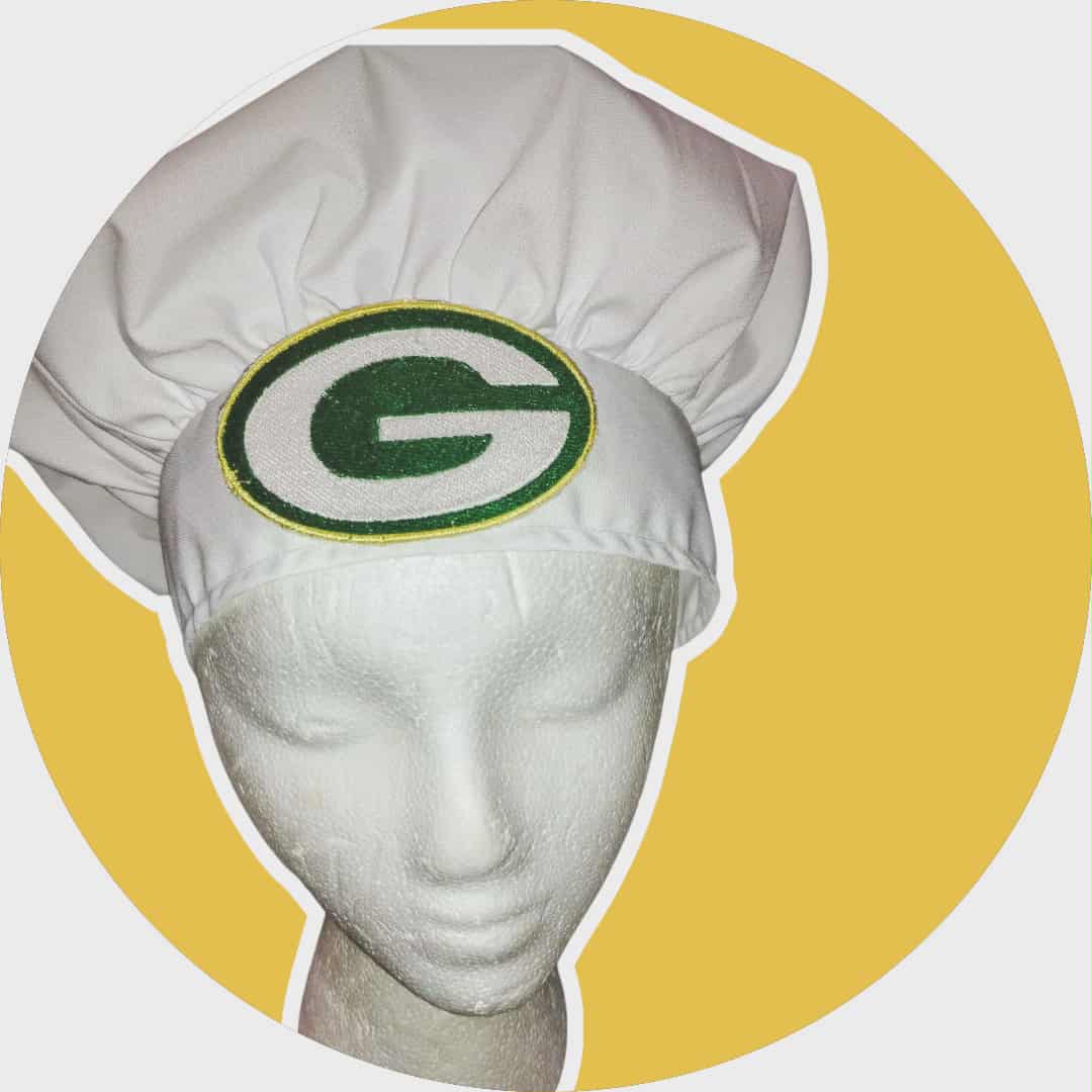 Green & White Game-Day Chef Hat | Adjustable | Free U.S. Shipping - Image 2