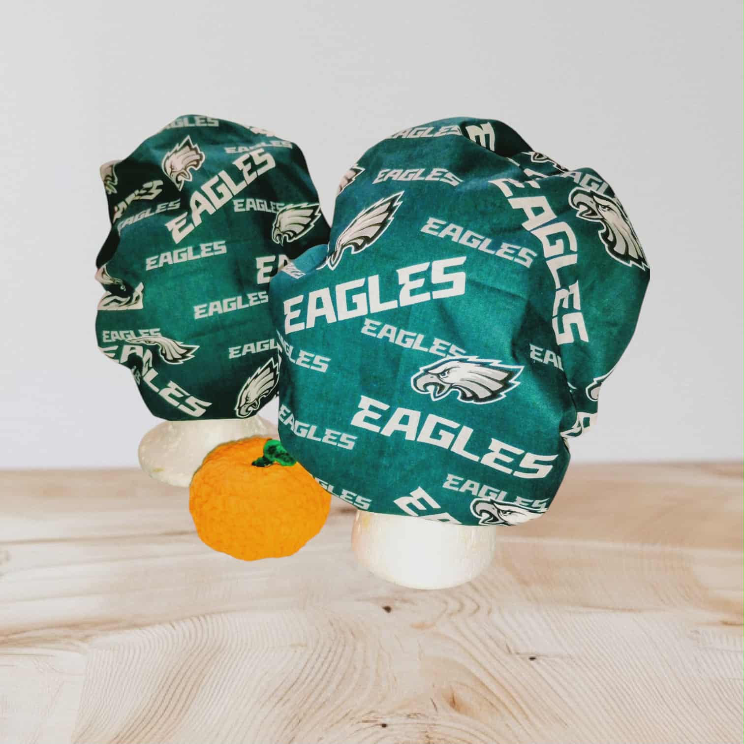 Green & White theme *Reversible Satin Bonnet Set - Image 2