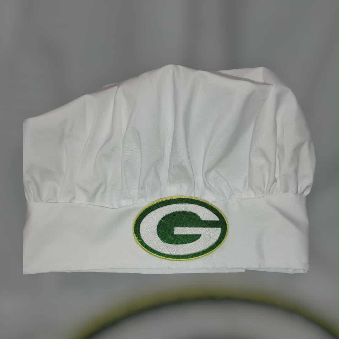 Green & White Game-Day Chef Hat | Adjustable | Free U.S. Shipping